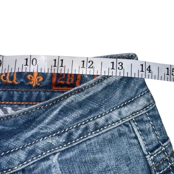 Rock Revival Women’s Jeans Size 28 Blue Bootcut Fluer-De-Lis Denim Stretch Fade - Picture 10 of 13